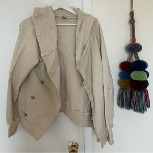 Kapital Beige Hooded Bomber Sweatshirt